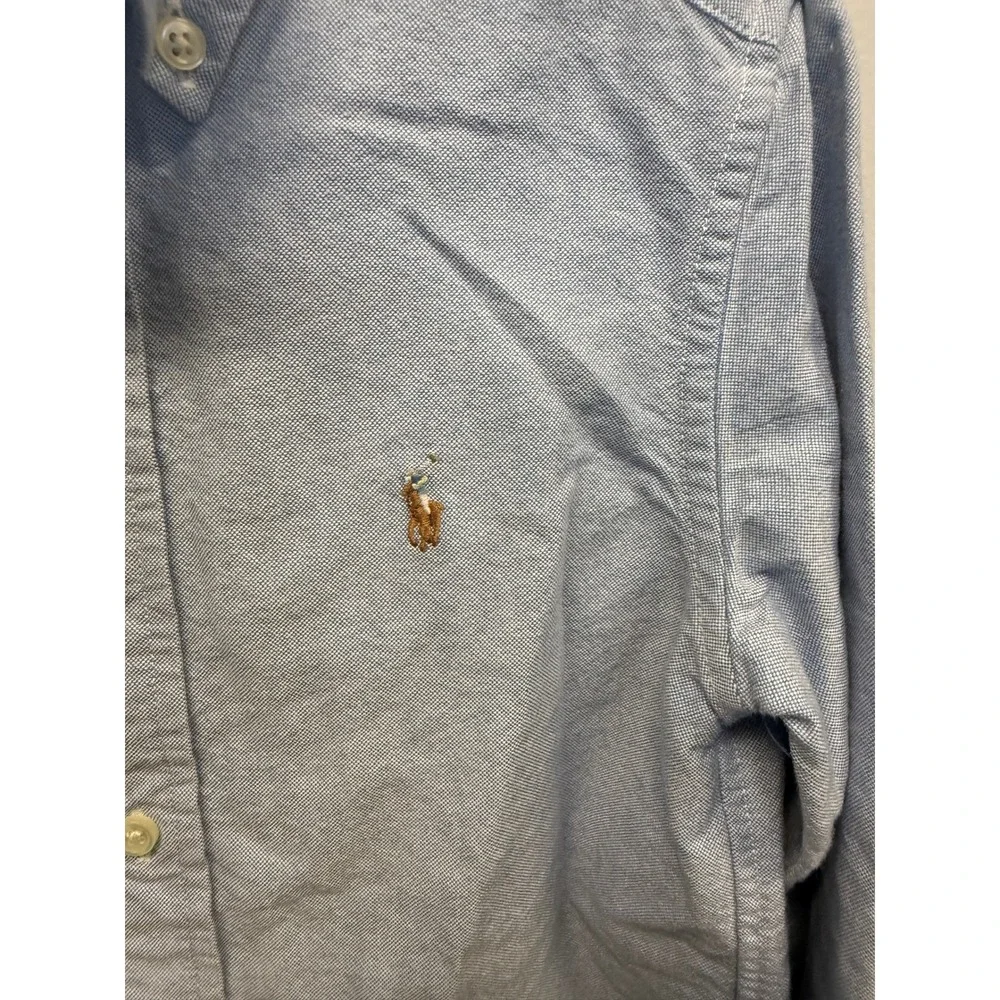 Ralph Lauren Kids Blue Oxford Button Down Shirt Long Sleeve Size 5 Pony Logo